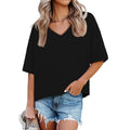 UNCLECAT Womens V Neck T Shirts Summer Trendy Short Sleeve Shirts Loose Casual Tops Tee